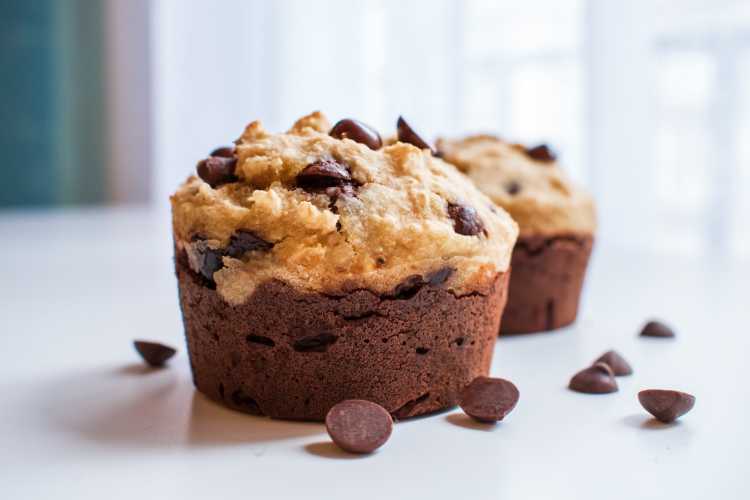 Brown Muffins with Chocolate Chips